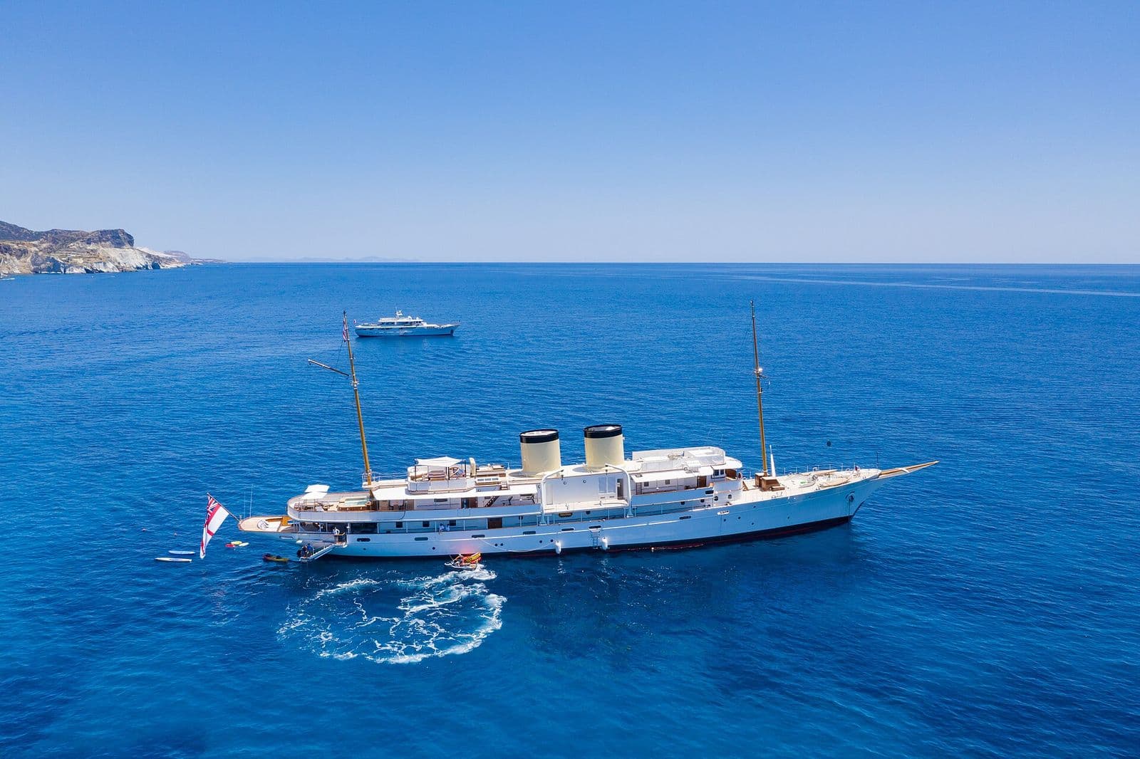 Yacht cruising on open water