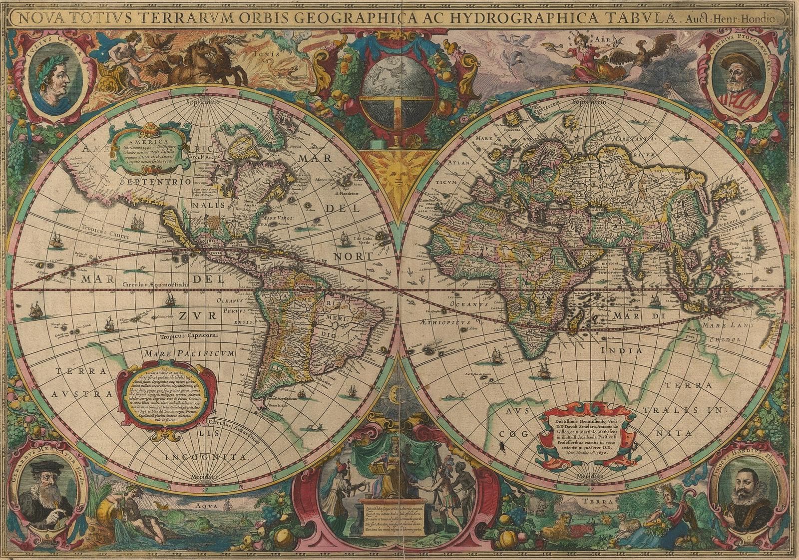 Vintage map of the world