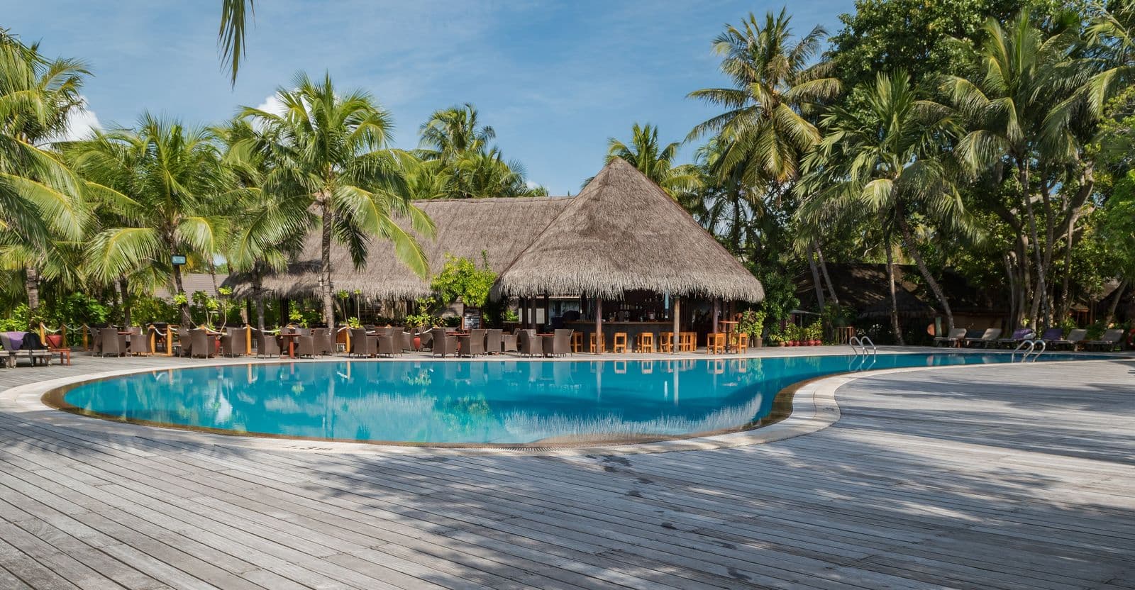 Villa with a private pool set in tropical jungle
