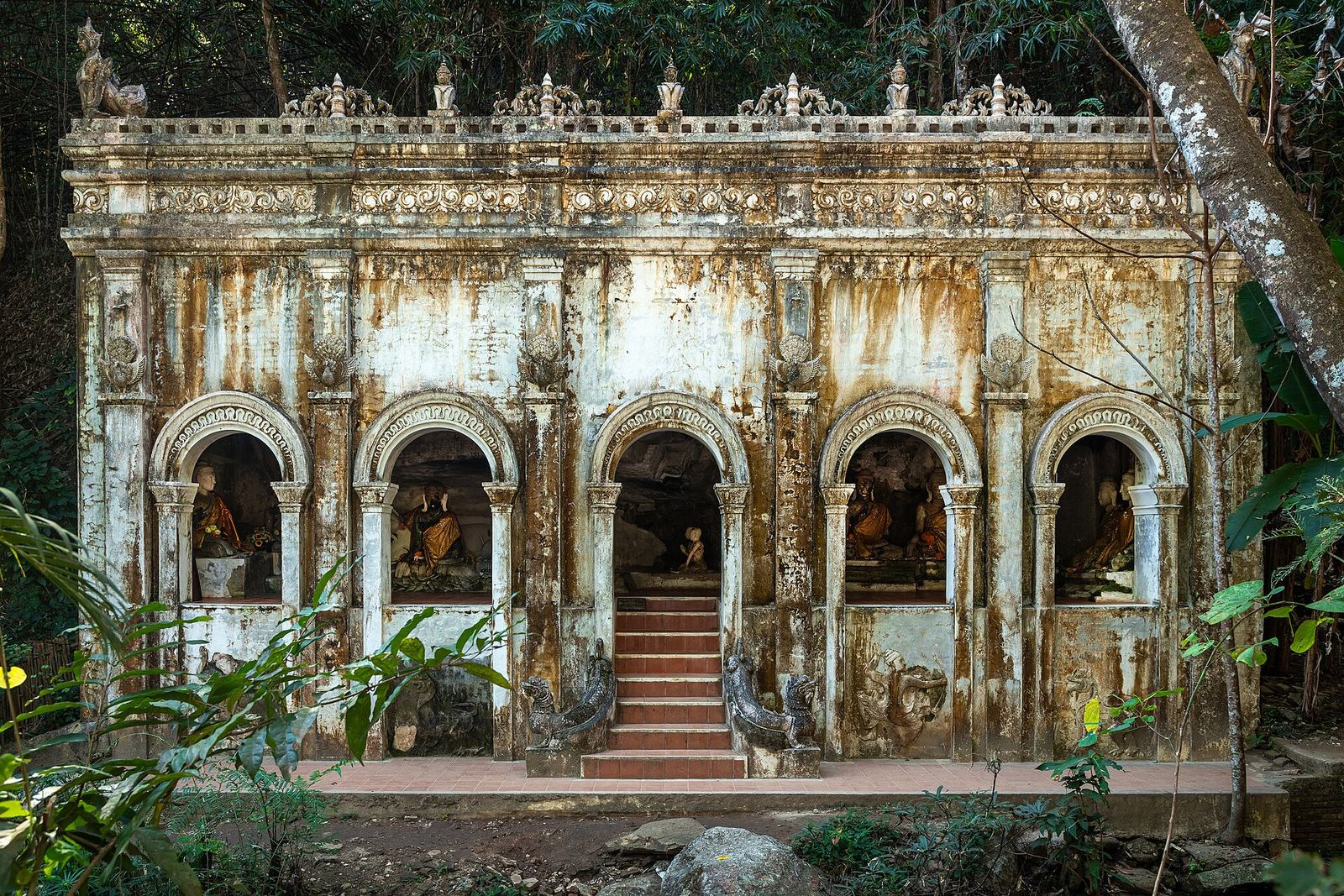 Weathered temple hall in the northern forest